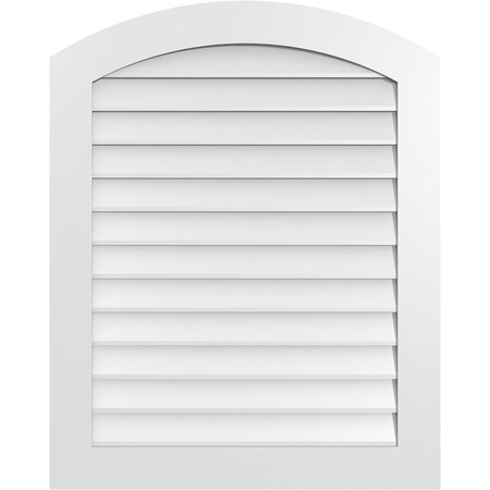 Ekena Millwork Arch Top Surface Mount PVC Gable Vent: Functional, w/ 3-1/2"W x 1"P Standard Frame, 32"W x 40"H GVPAR32X4001SF